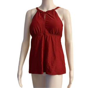 AQUA Eve red tankini swimsuit top 14W NWT